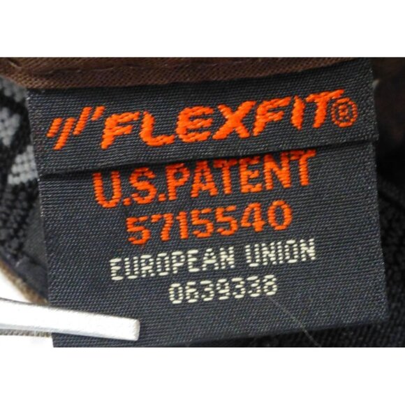 DC Shoes All Over Logo Graphics Brown Flexfit Cap L-XL - Picture 10 of 11